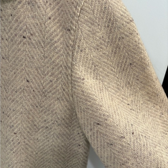 Vintage Braetan Cream Beige Wool Tweed Coat Size Medium - Picture 6 of 12